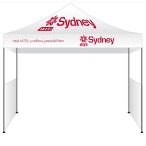 3x3m Printed Marquee with full digital canopy & two (2) 3m digtail half wall panels