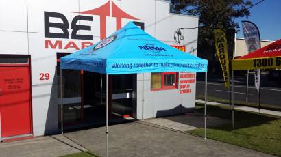3m x 3m 45mm hexagonal framed marquee with printed digital canopy